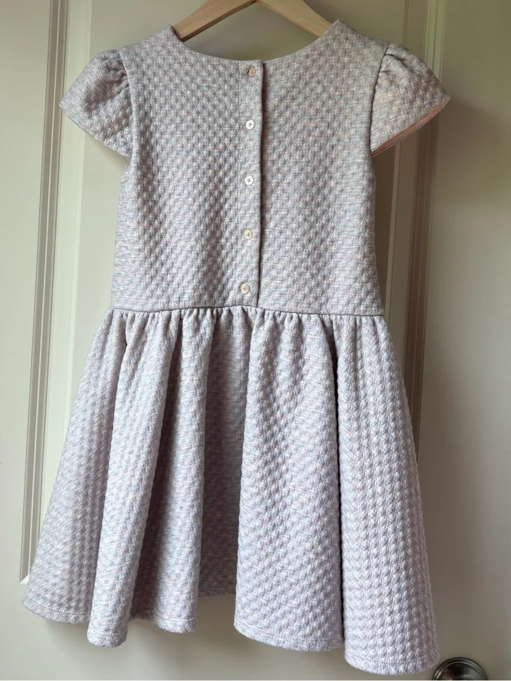 Pippa & Julie Pale Pink Textured Flower-Appliqué Party Dress